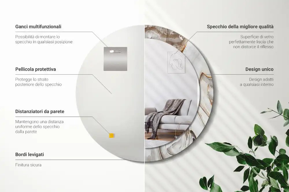 Spiegel rund Heller Marmor