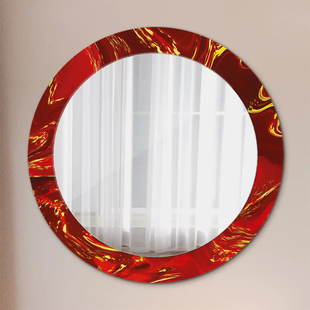 Runden spiegel Roter Marmor