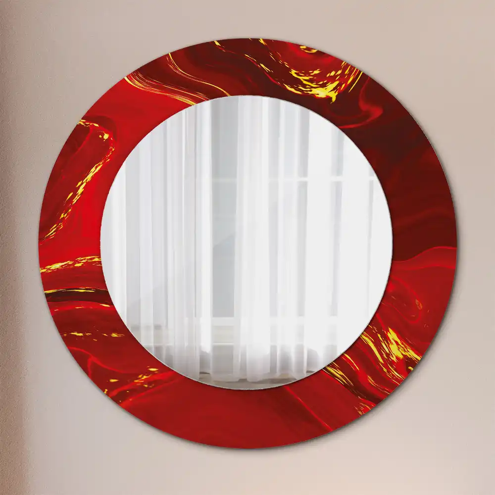 Runden spiegel Roter Marmor