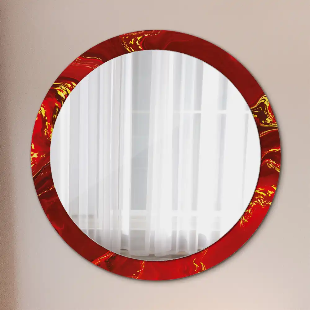 Runden spiegel Roter Marmor