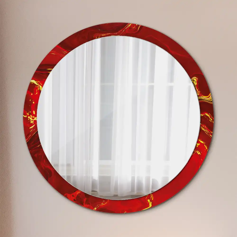 Runden spiegel Roter Marmor