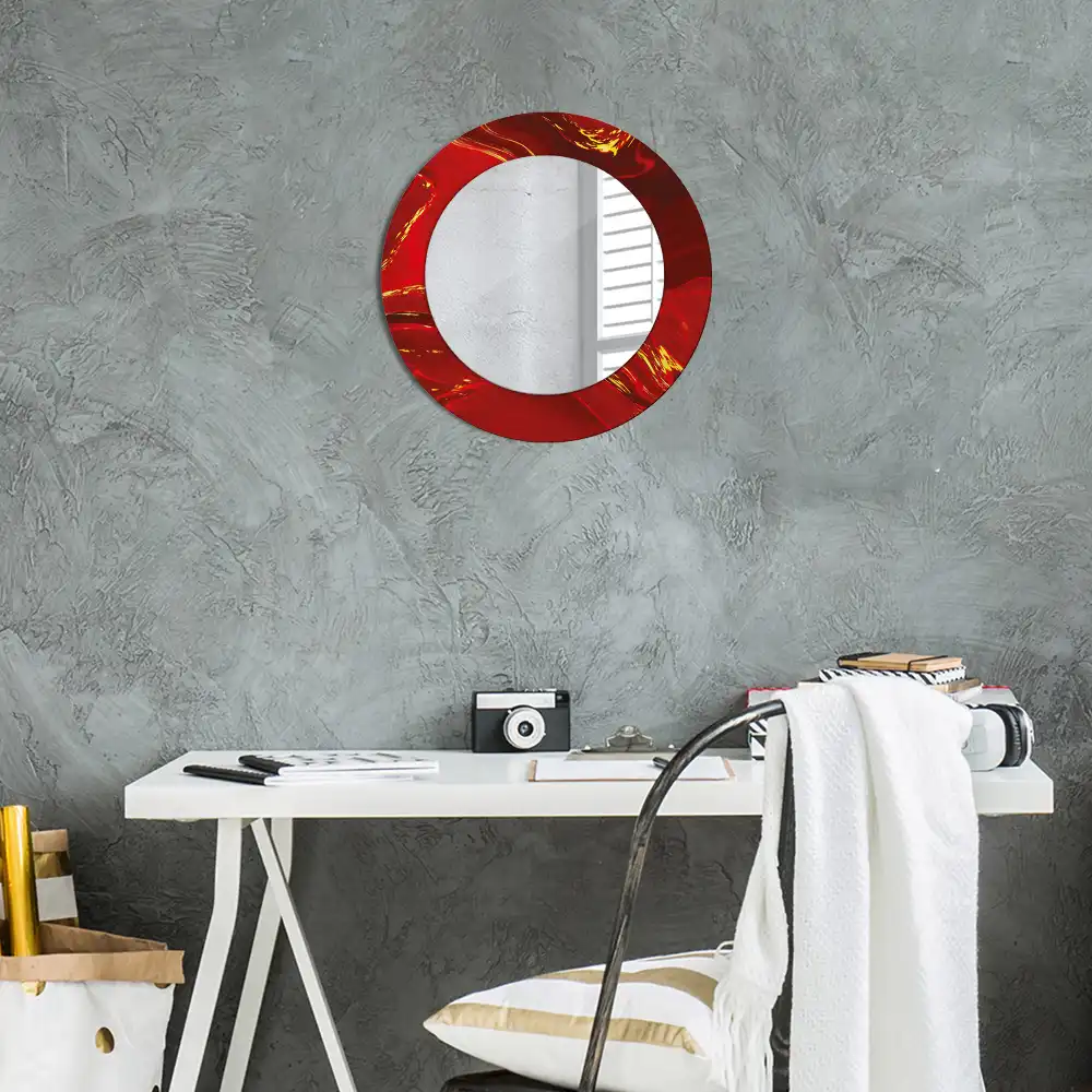 Runden spiegel Roter Marmor