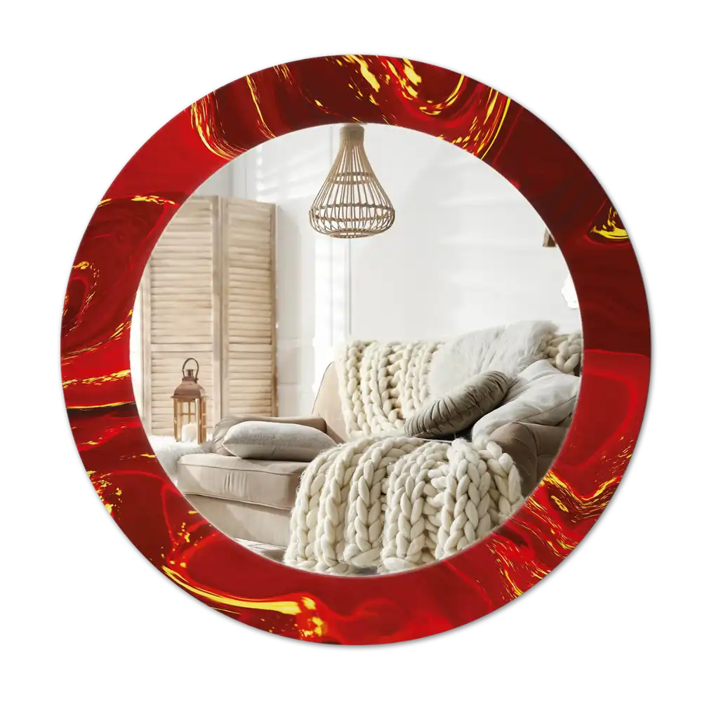 Runden spiegel Roter Marmor