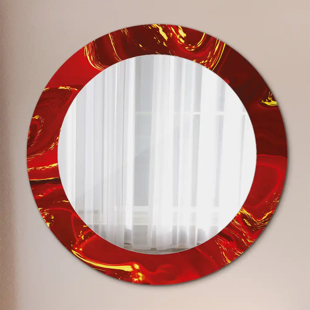Runden spiegel Roter Marmor