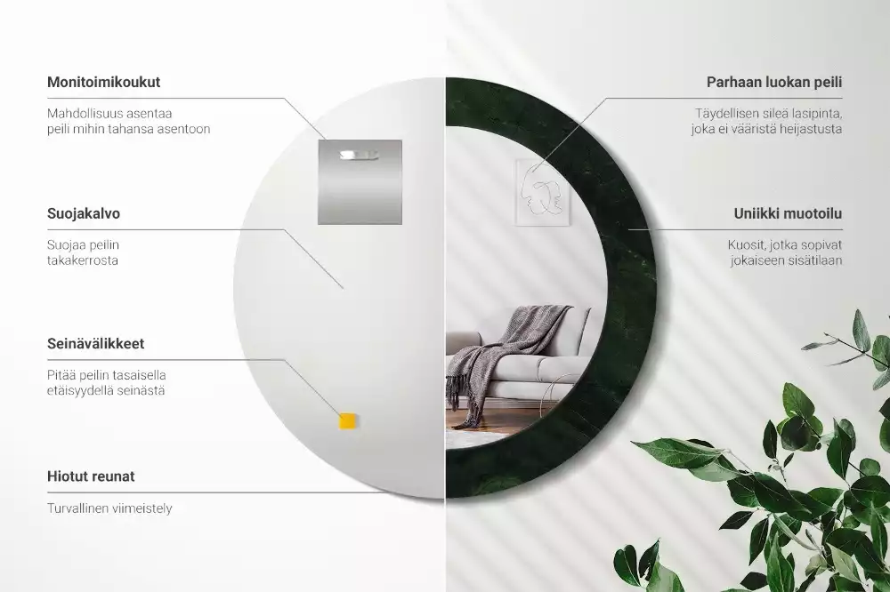 Spiegel rund Grünes Marmorchen