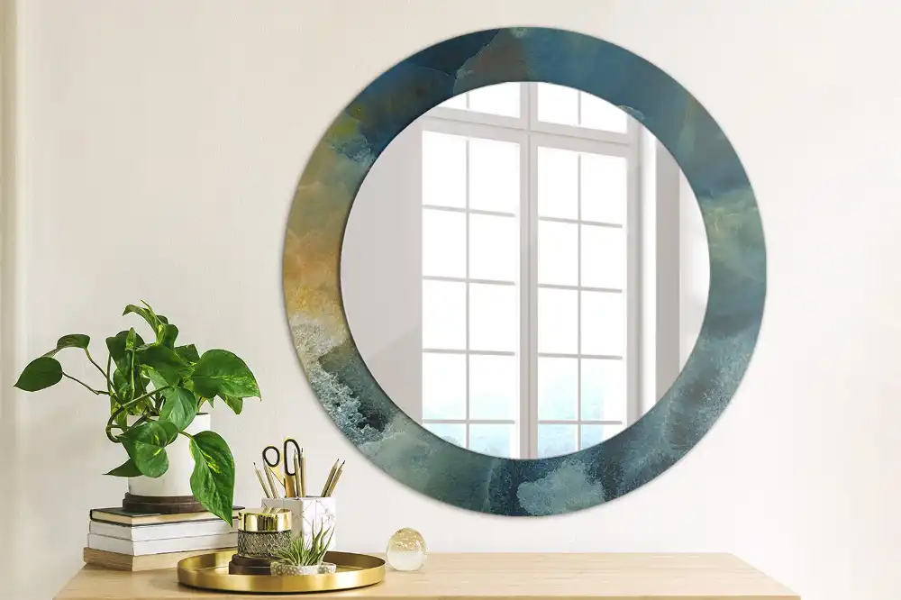 Spiegel rund Onyx-Marmor