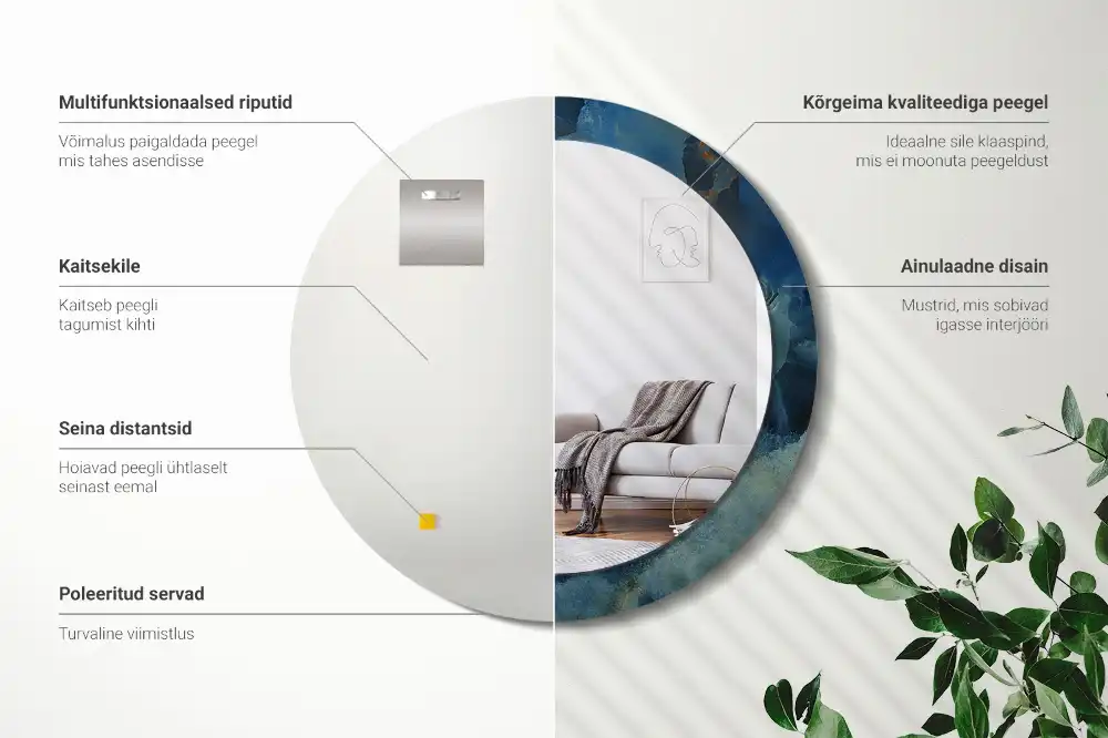 Spiegel rund Onyx-Marmor