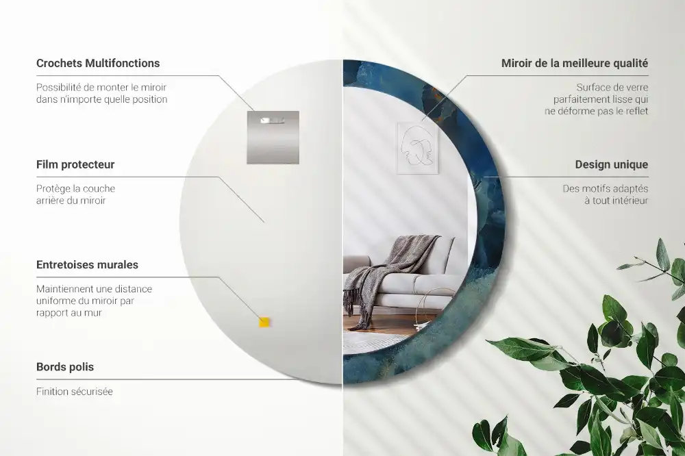 Spiegel rund Onyx-Marmor