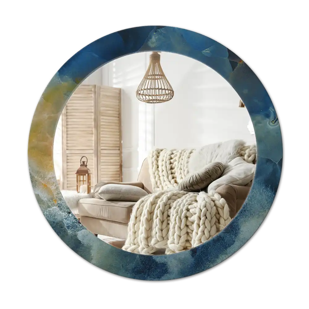 Spiegel rund Onyx-Marmor