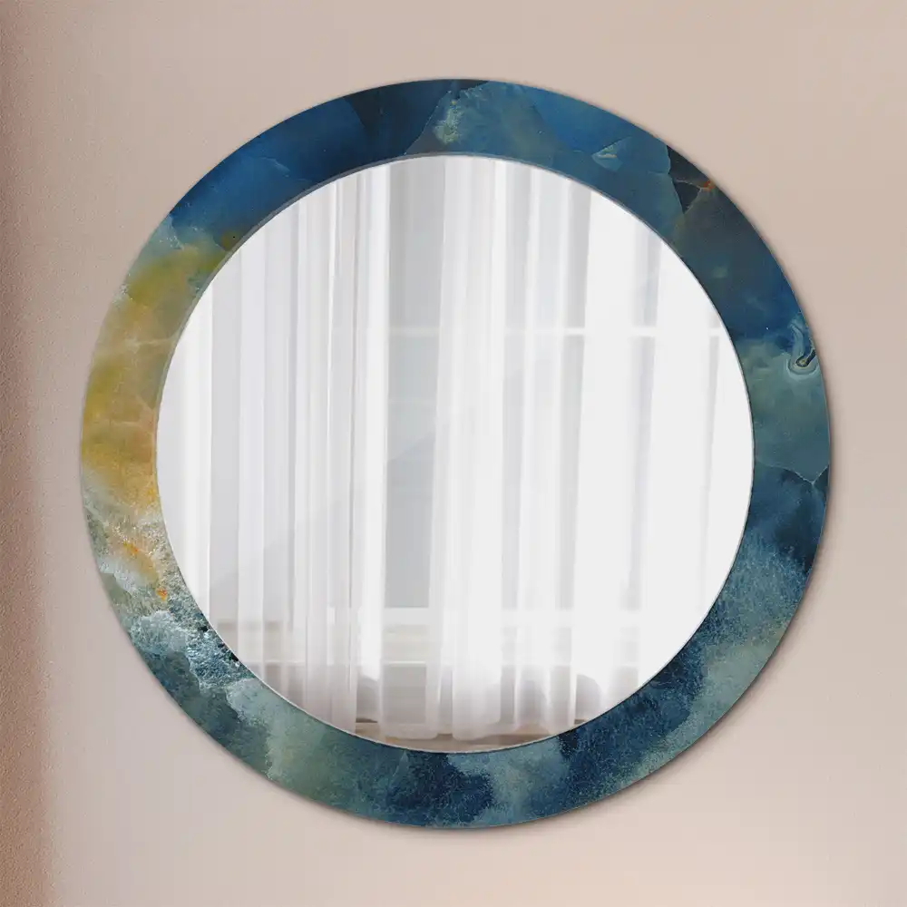 Spiegel rund Onyx-Marmor