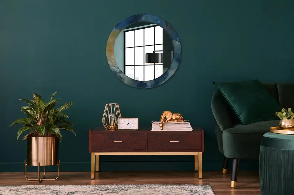 Spiegel rund Onyx-Marmor