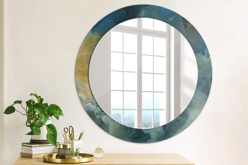 Spiegel rund Onyx-Marmor