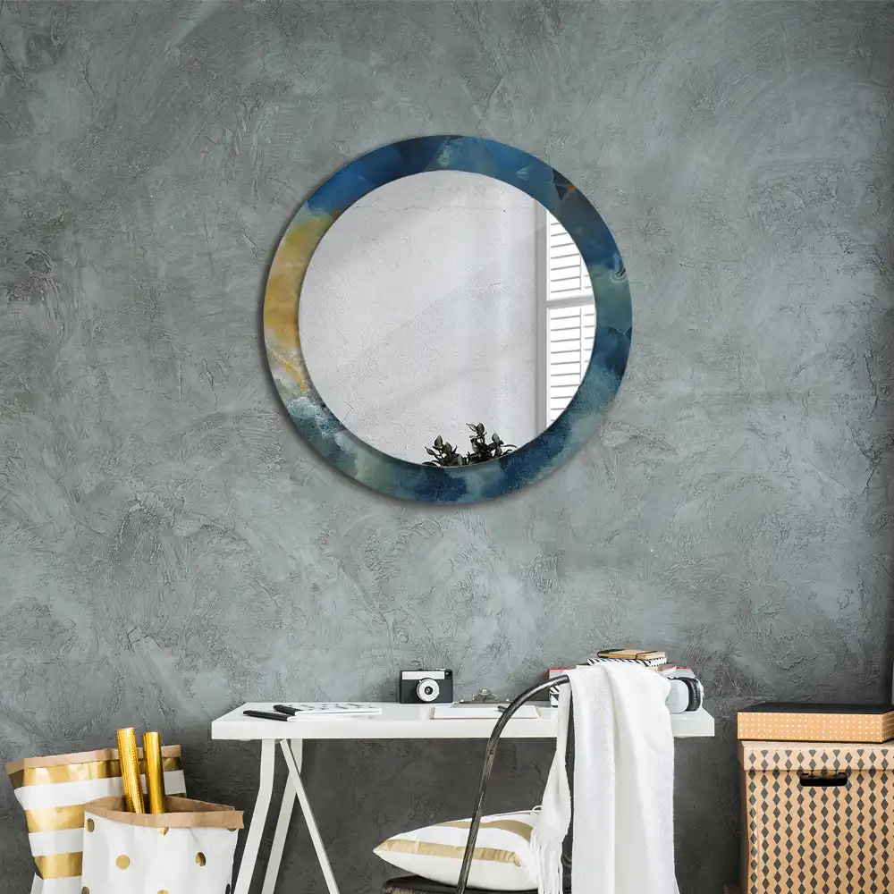 Spiegel rund Onyx-Marmor