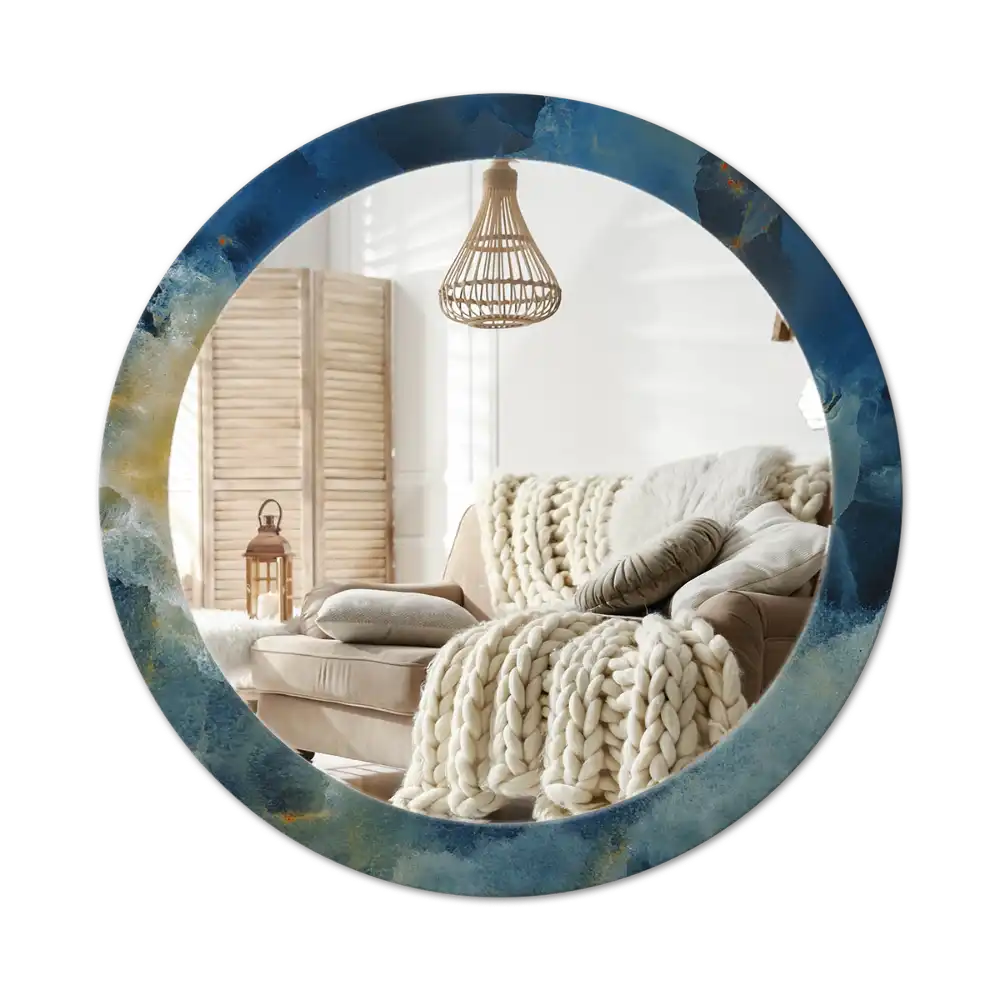 Spiegel rund Onyx-Marmor