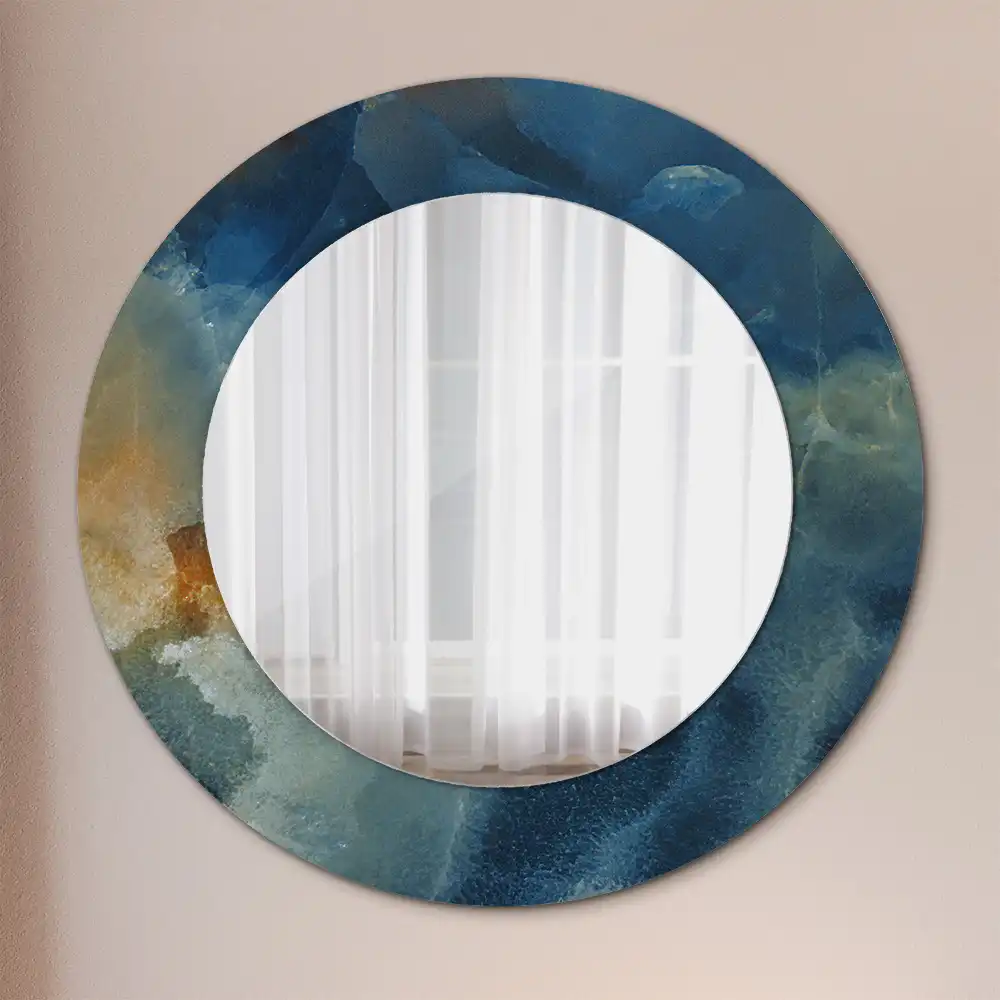 Spiegel rund Onyx-Marmor