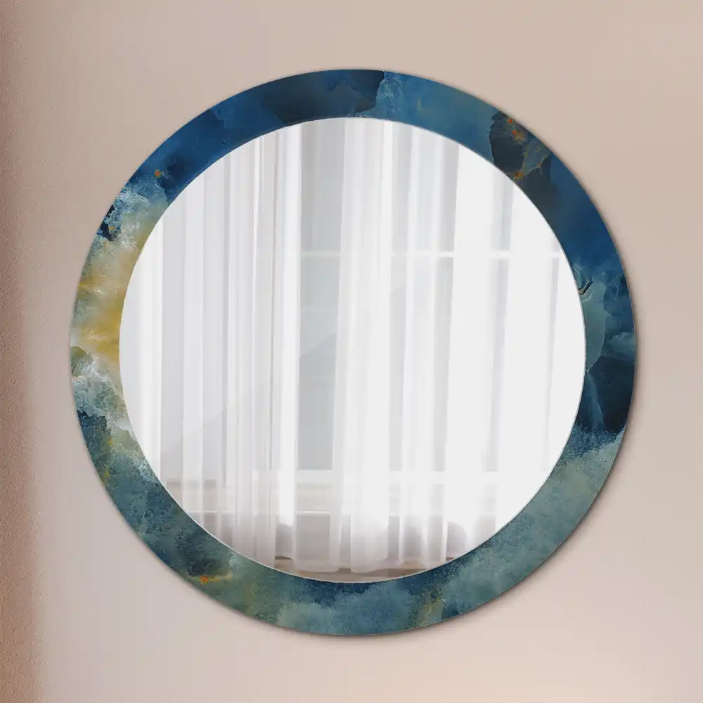 Spiegel rund Onyx-Marmor