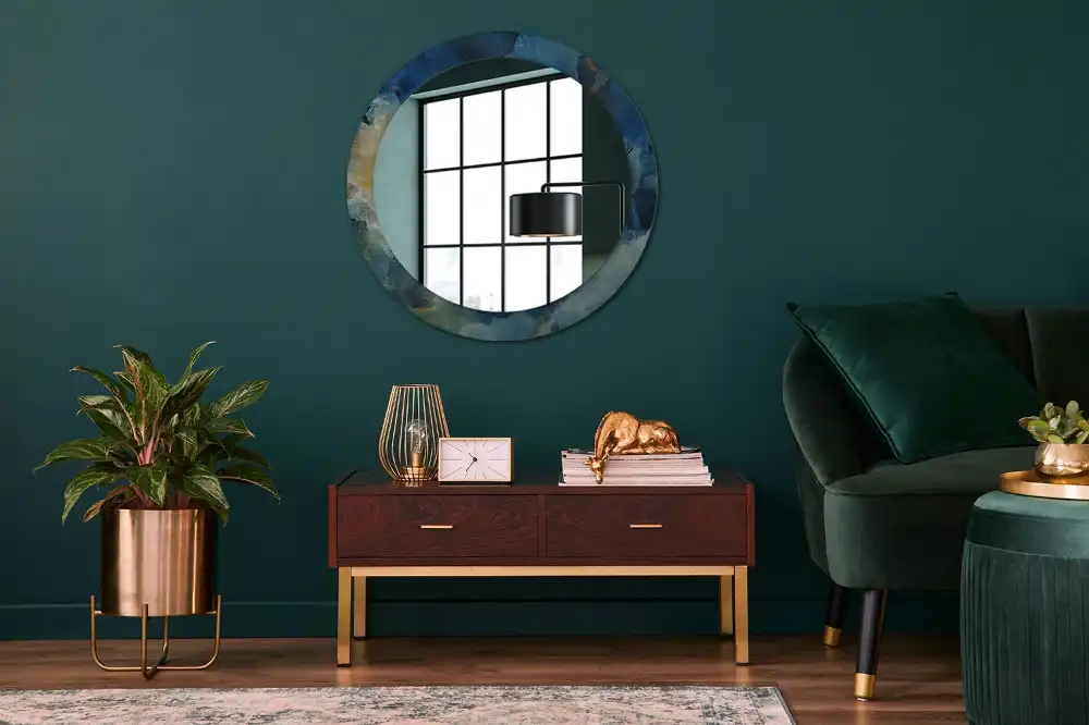 Spiegel rund Onyx-Marmor