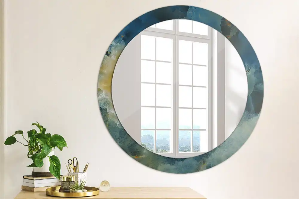 Spiegel rund Onyx-Marmor