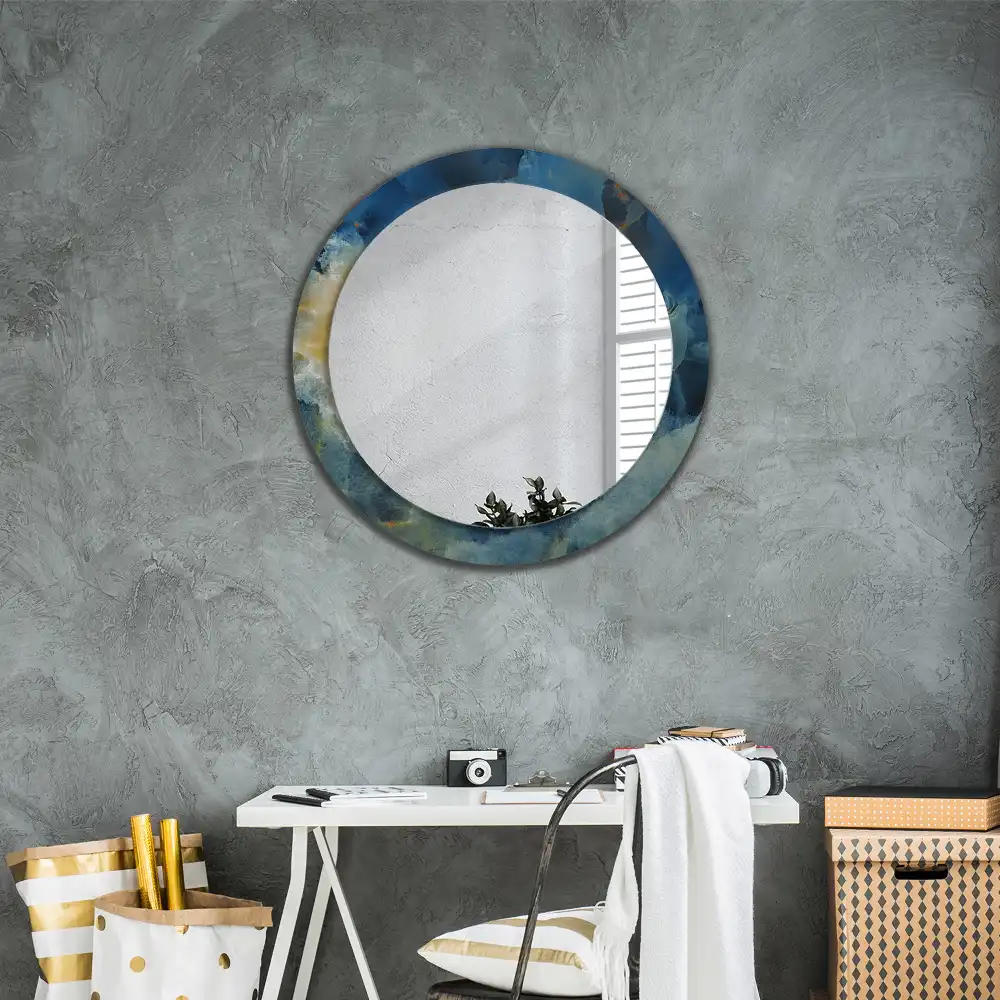 Spiegel rund Onyx-Marmor