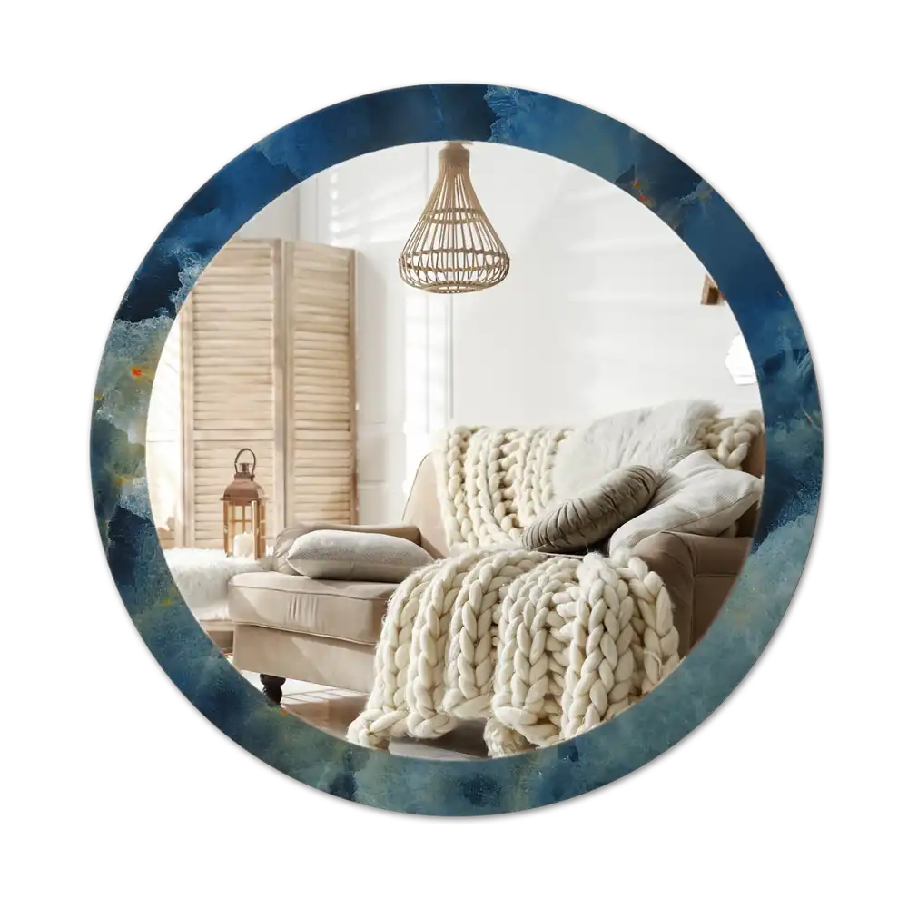 Spiegel rund Onyx-Marmor