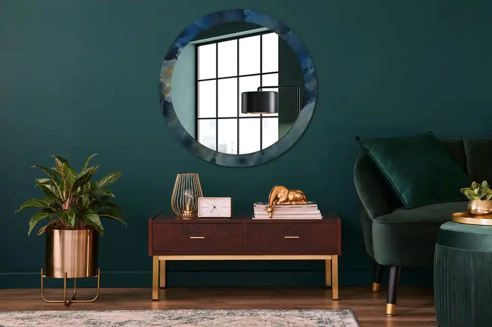 Spiegel rund Onyx-Marmor