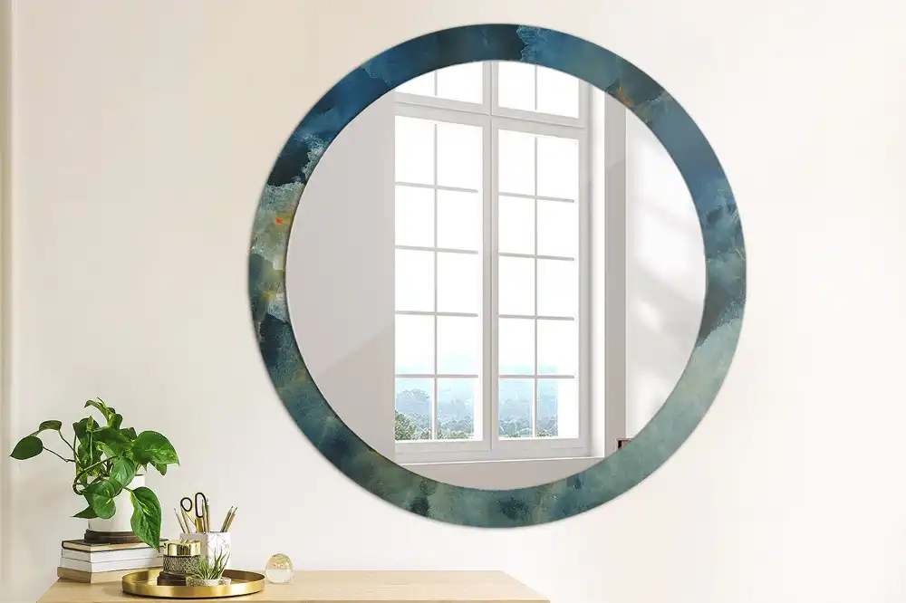 Spiegel rund Onyx-Marmor