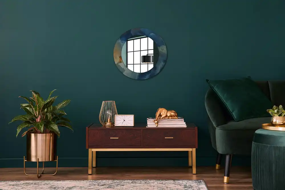 Spiegel rund Onyx-Marmor