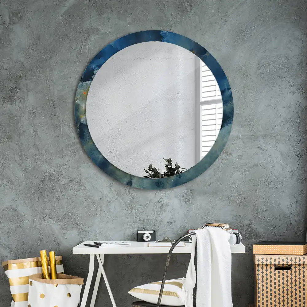 Spiegel rund Onyx-Marmor