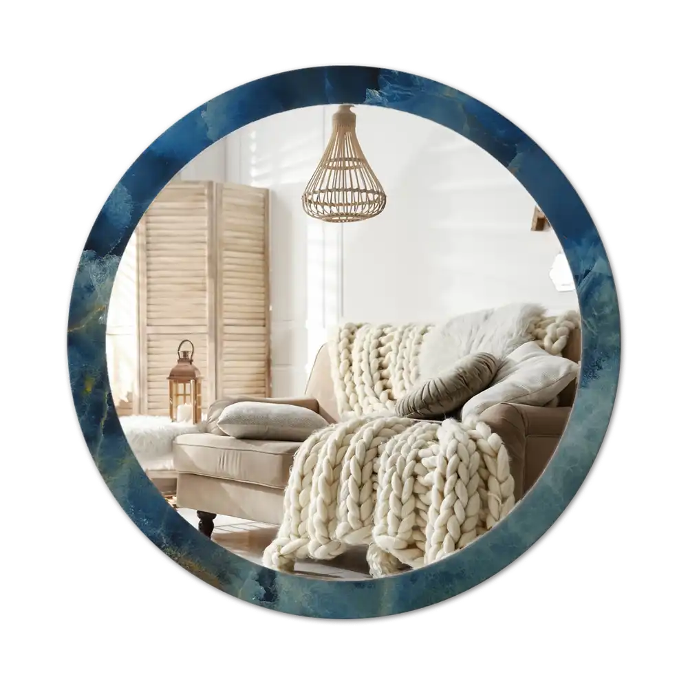 Spiegel rund Onyx-Marmor