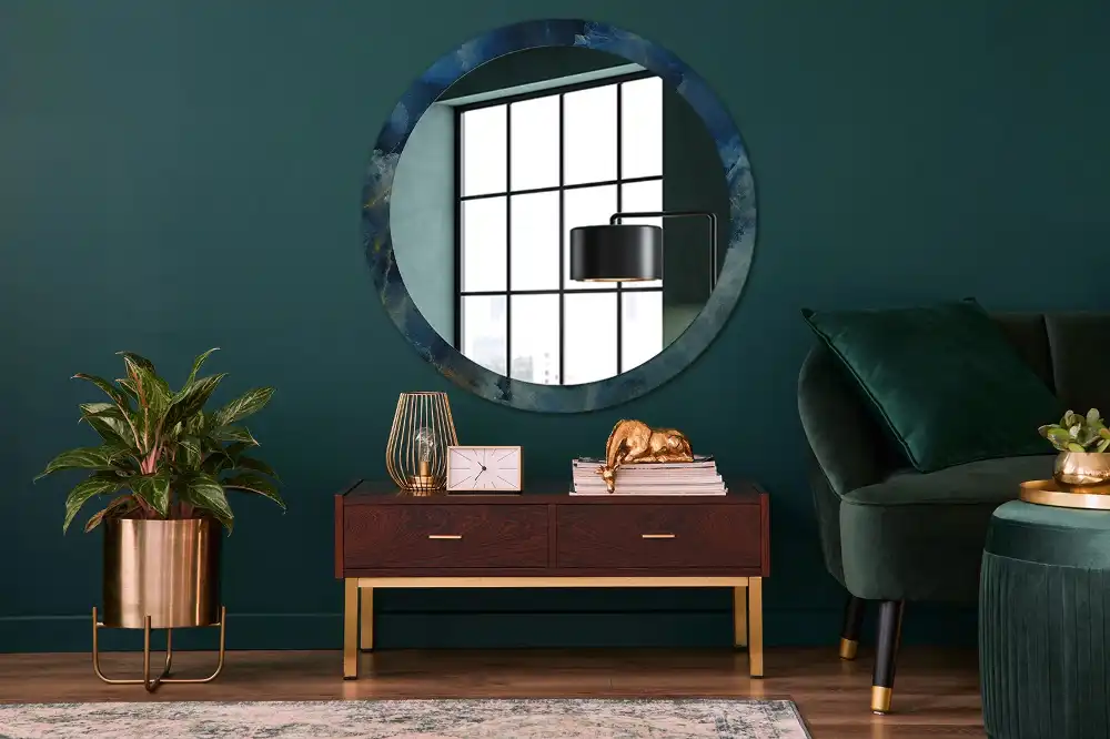 Spiegel rund Onyx-Marmor