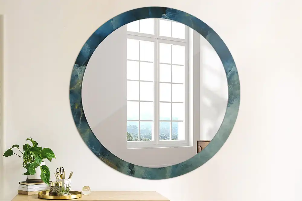 Spiegel rund Onyx-Marmor