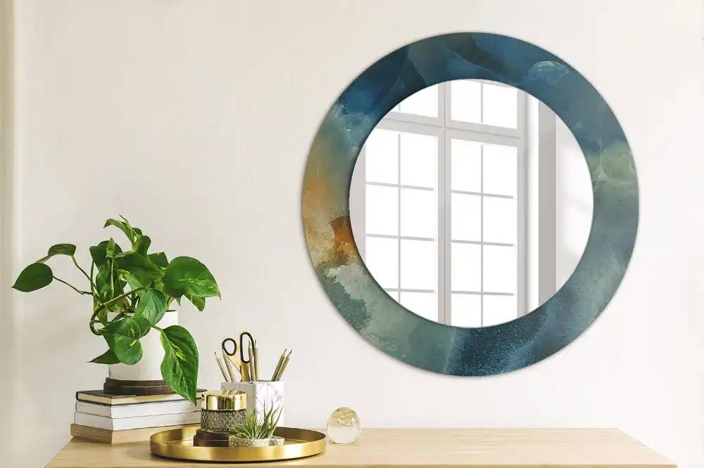 Spiegel rund Onyx-Marmor