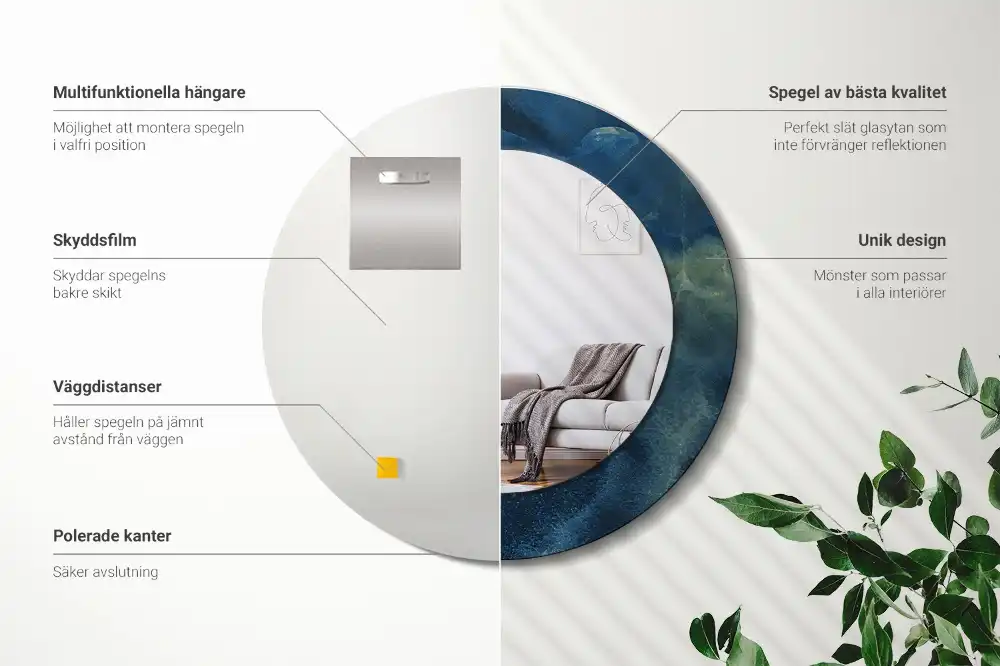 Spiegel rund Onyx-Marmor