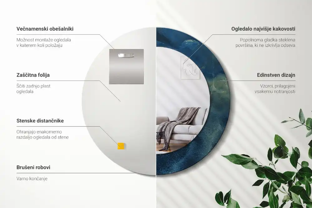 Spiegel rund Onyx-Marmor