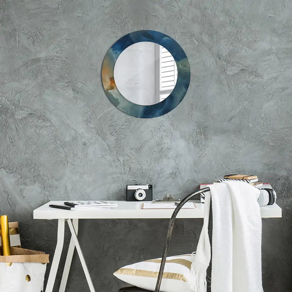 Spiegel rund Onyx-Marmor
