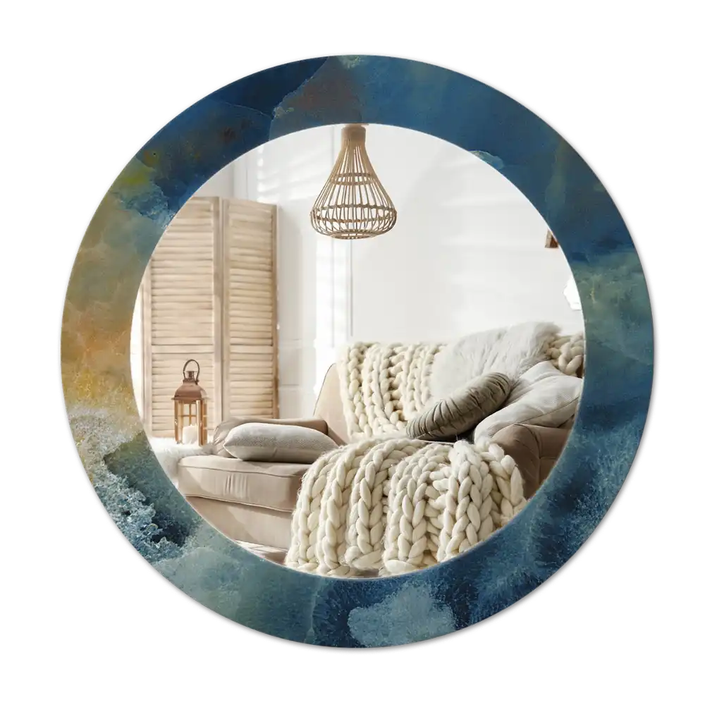 Spiegel rund Onyx-Marmor