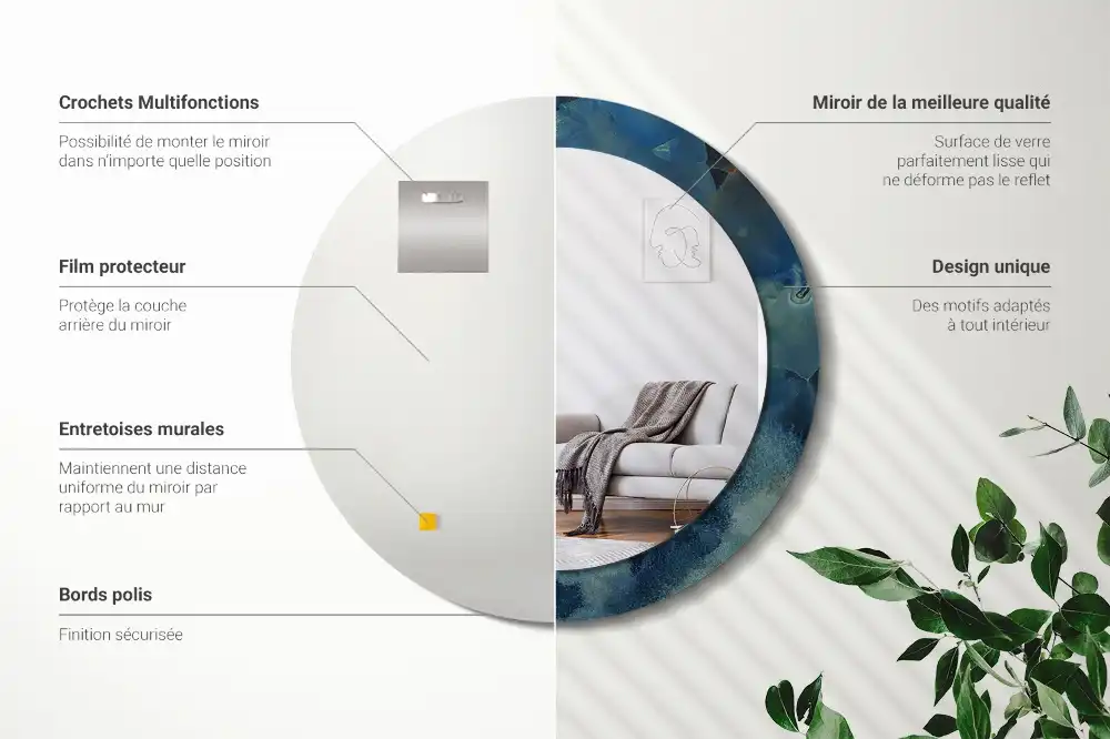 Spiegel rund Onyx-Marmor