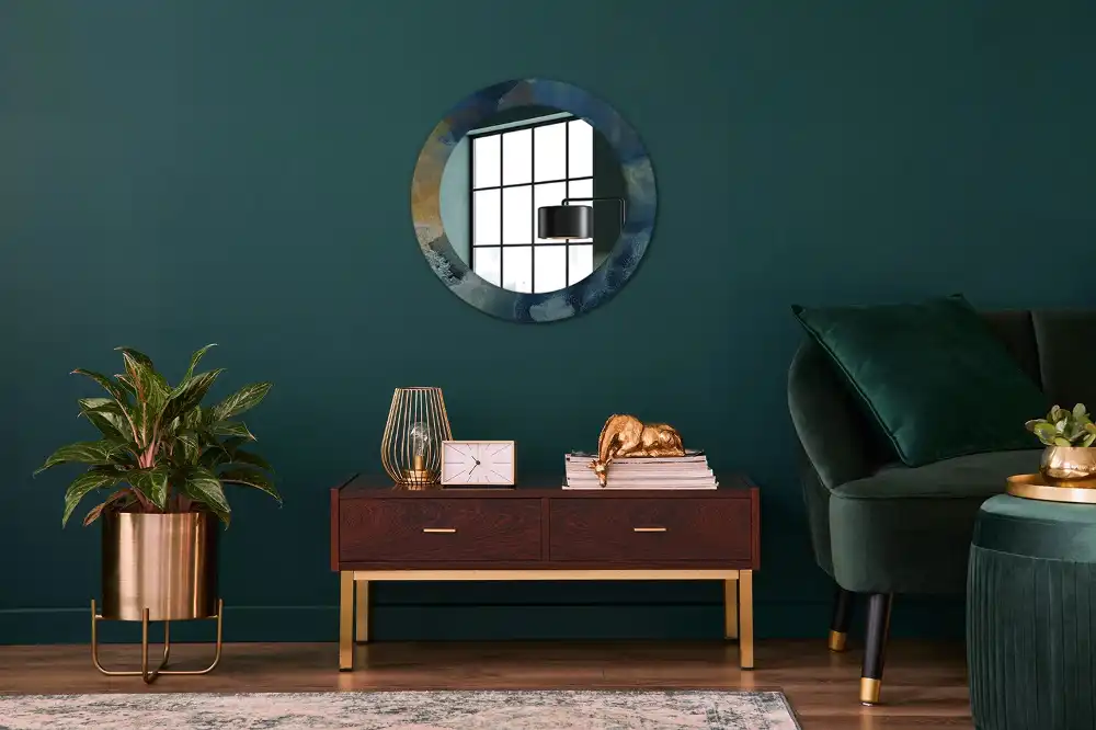Spiegel rund Onyx-Marmor