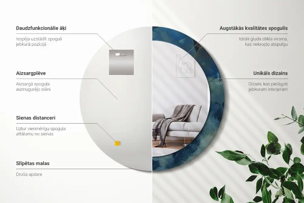 Spiegel rund Onyx-Marmor
