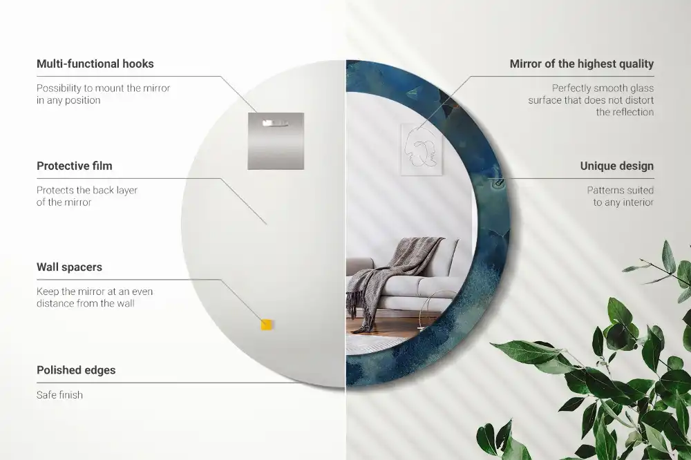 Spiegel rund Onyx-Marmor