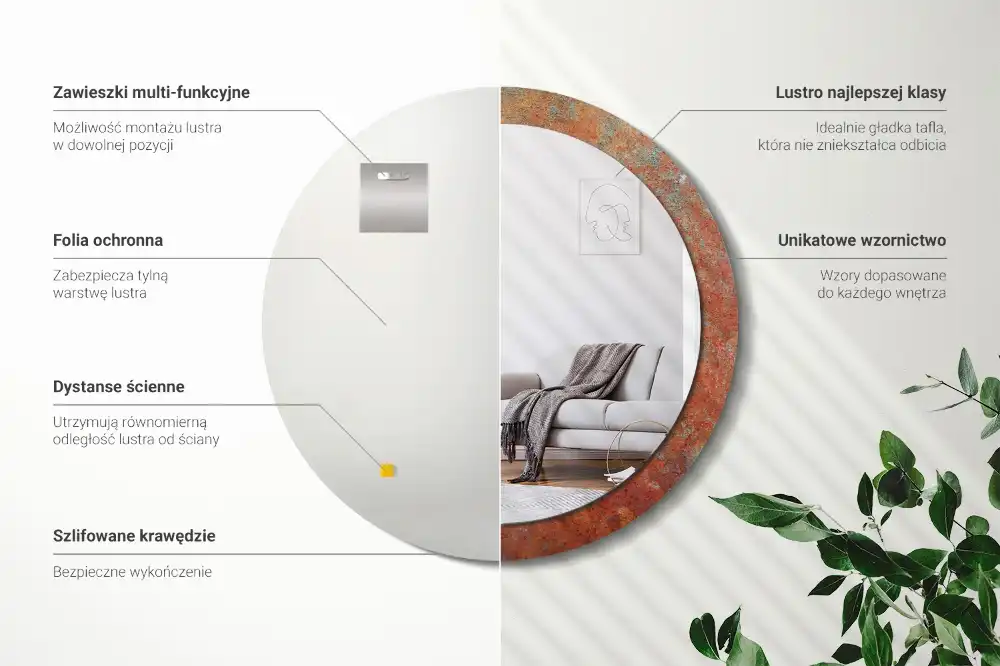 Spiegel rund Rostiges Metall