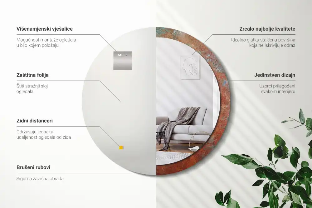 Spiegel rund Rostiges Metall