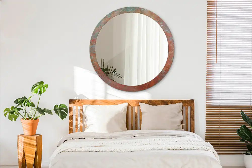 Spiegel rund Rostiges Metall