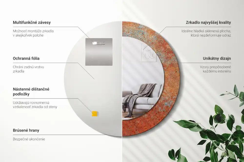 Spiegel rund Rostiges Metall