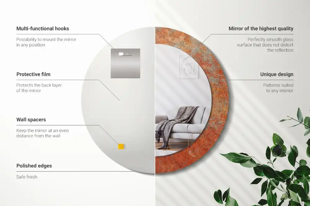 Spiegel rund Rostiges Metall