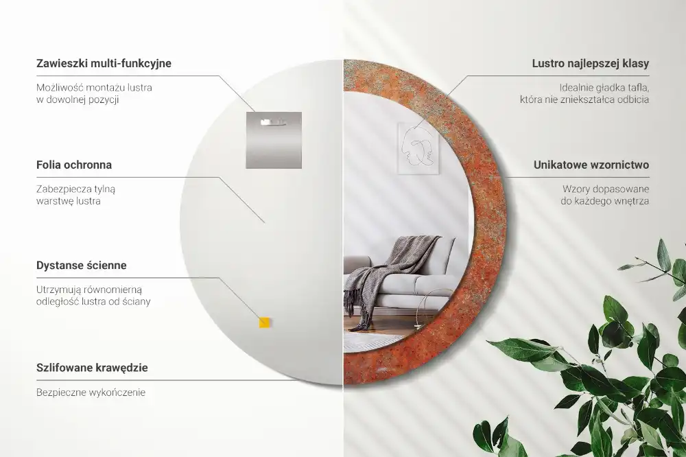 Spiegel rund Rostiges Metall