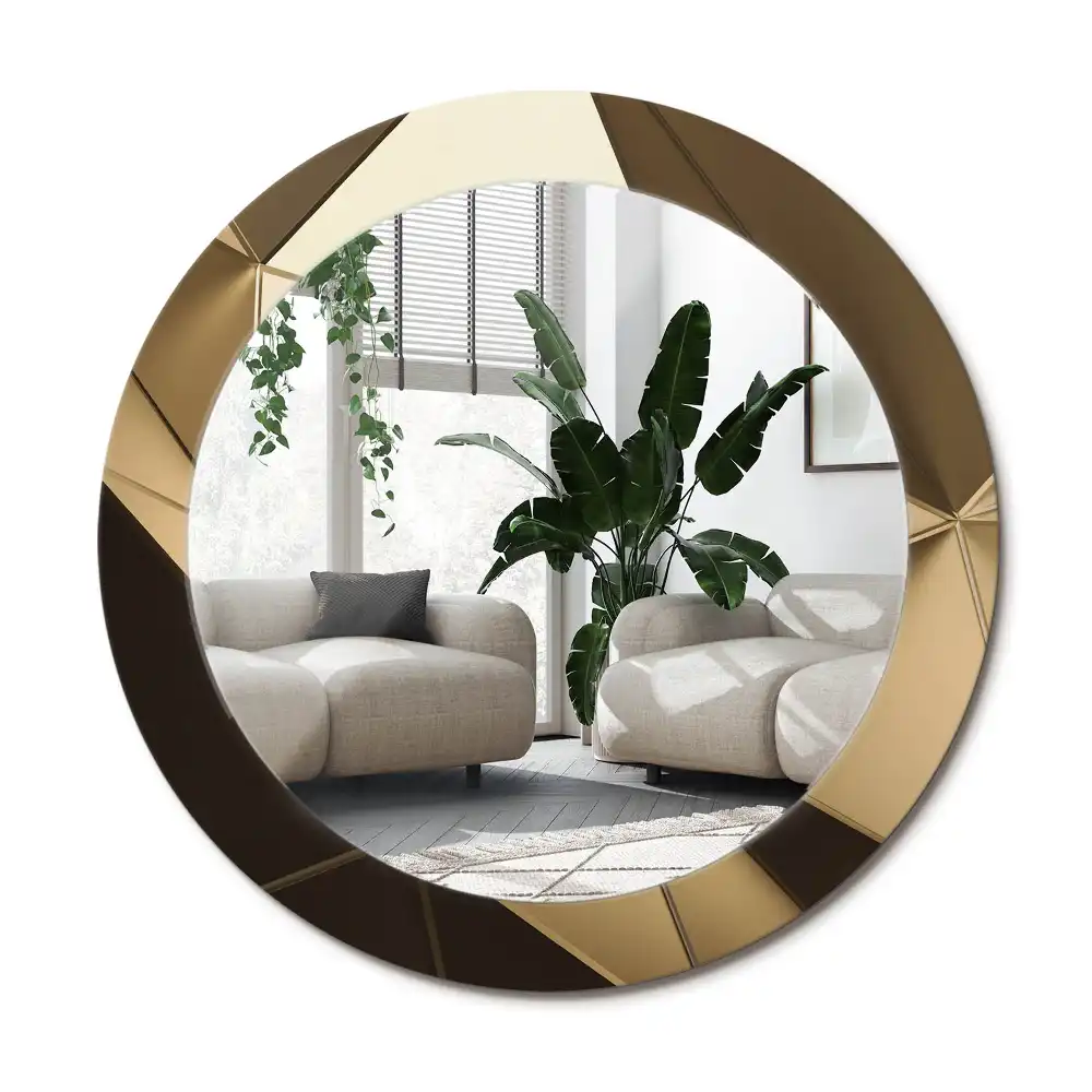 Spiegel mit bedrucktem Rahmen rund Moderne Abstraktion