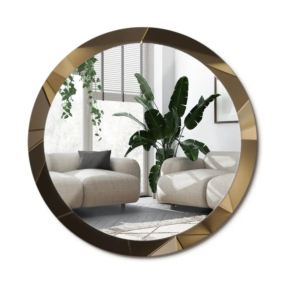 Spiegel mit bedrucktem Rahmen rund Moderne Abstraktion