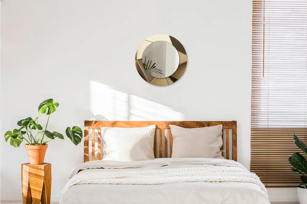 Spiegel mit bedrucktem Rahmen rund Moderne Abstraktion