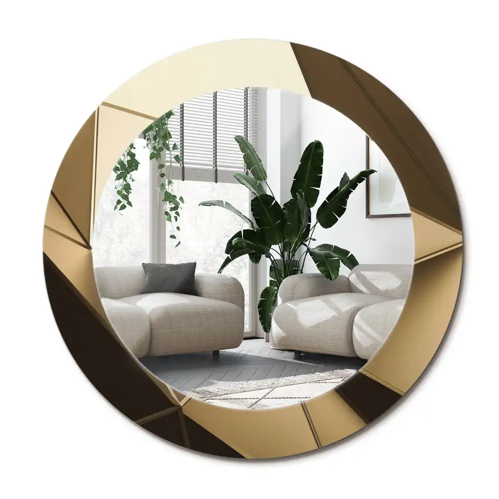 Spiegel mit bedrucktem Rahmen rund Moderne Abstraktion